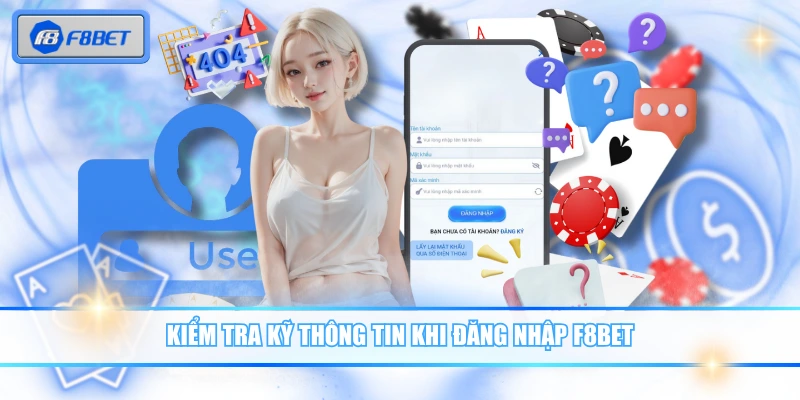 Kiểm tra kỹ thông tin khi đăng nhập F8BET
